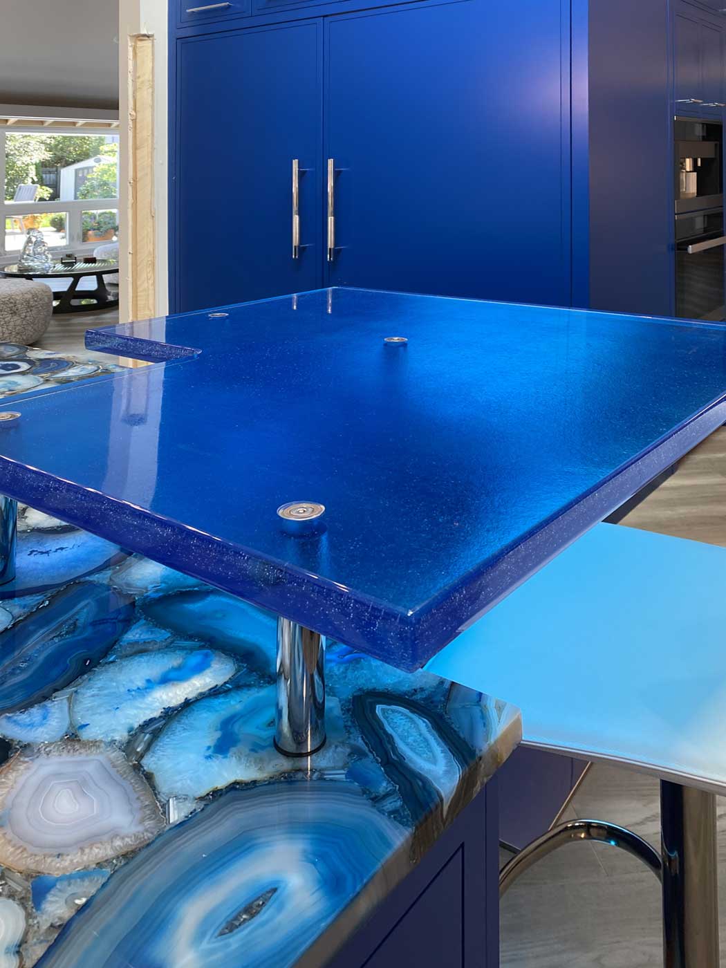 Floating Glass Kitchen Island by Experience Glass