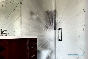 sun-pattern-shower-door-open